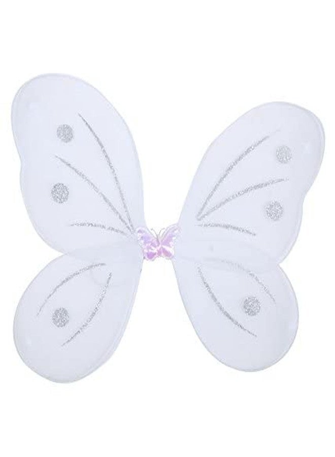 kunya Cotton Blend Baby Girl's Fairy Butterfly Wings Costume Butterfly Fairy Angel Wing, Wand And Hairband (White) - Image 3